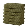 thumbnail image 1 of Great Bay Home Quick Dry Diamond Waffle 6 Piece Hand Towel Set, Olive, 1 of 7