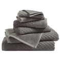 thumbnail image 1 of Great Bay Home Quick Dry Diamond Waffle 6 Piece Towel Set, Dark Grey, 1 of 7