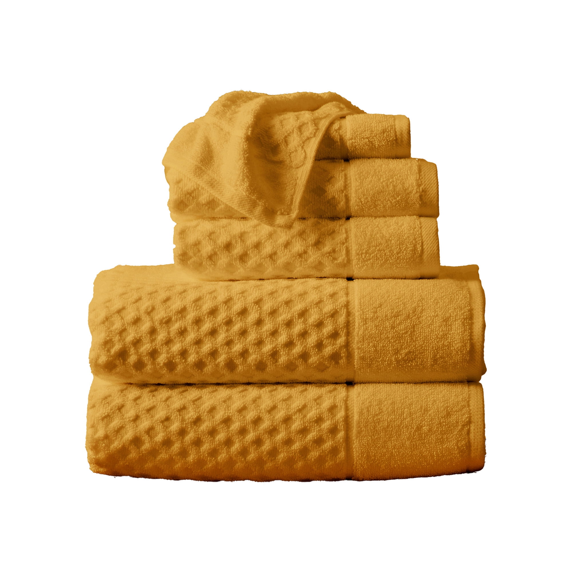 Marigold Cotton Textured 6 Piece Towel Set for Kids