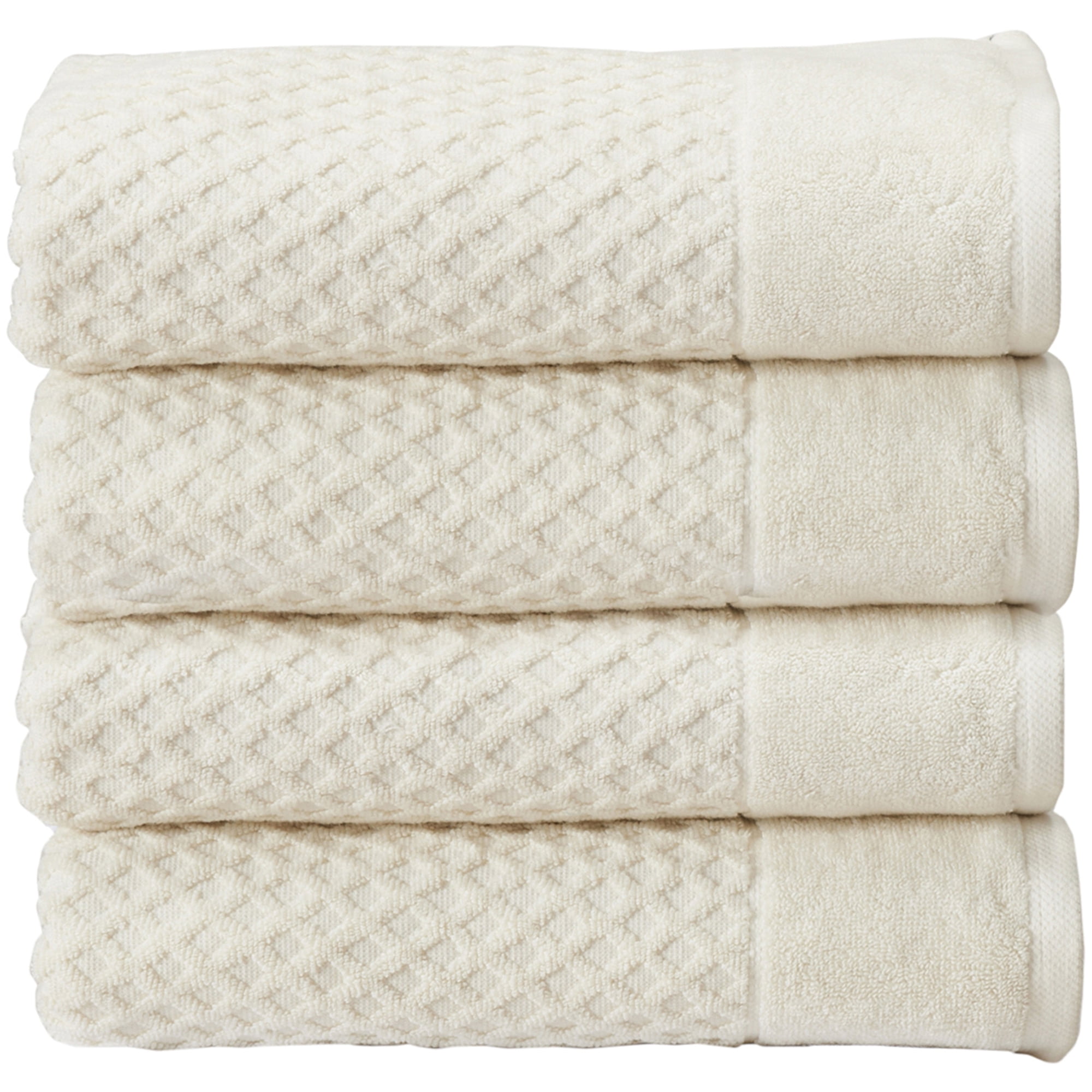 4 Pack Cotton Textured Bath Towels - Acacia Collection