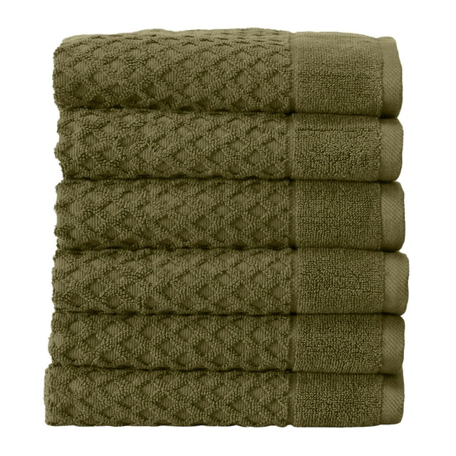 Great Bay Home Cotton Diamond Textured QuickDry Towel Set (Hand Towel