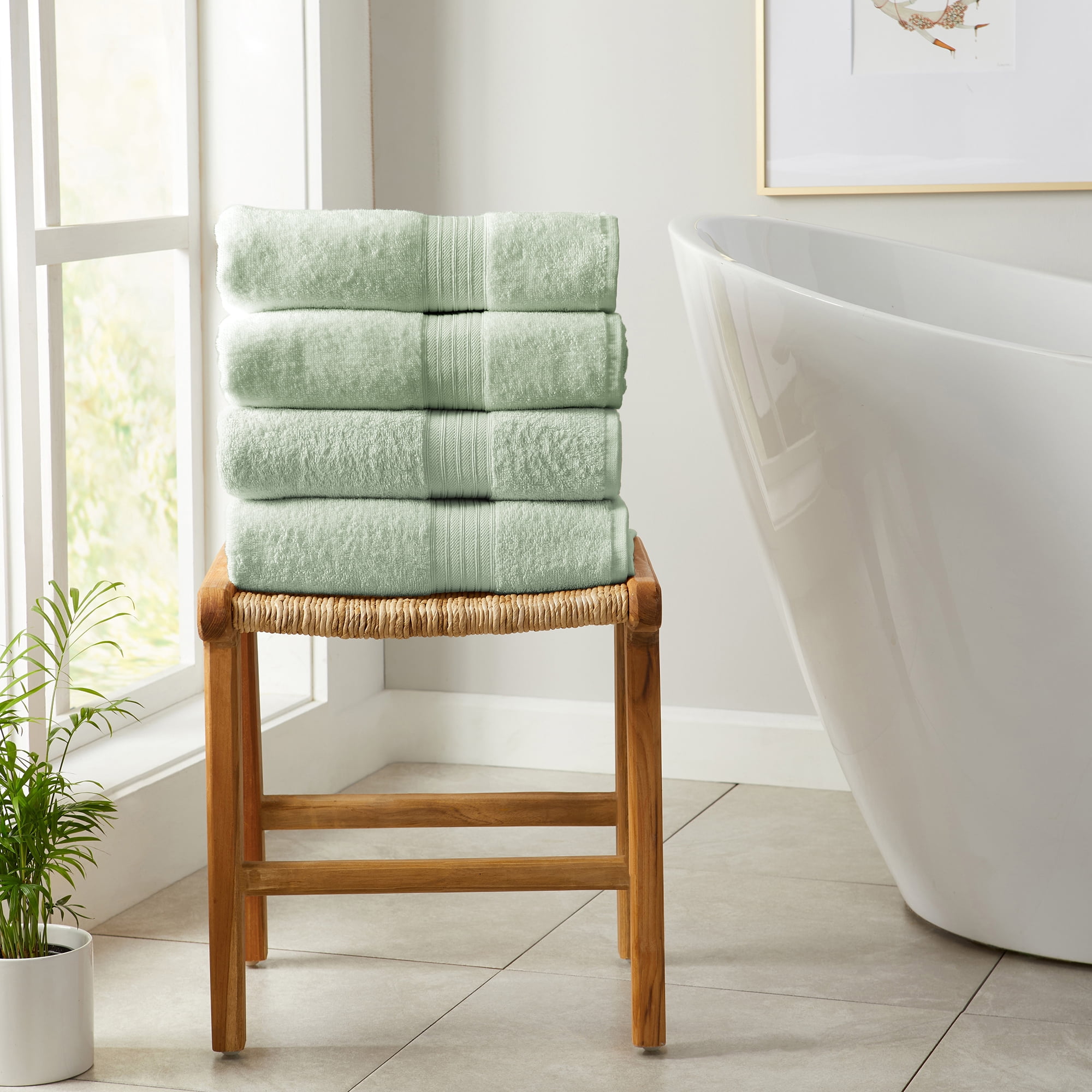 Seagreen Cotton Quick-Dry 4-Pack Bath Towel Set