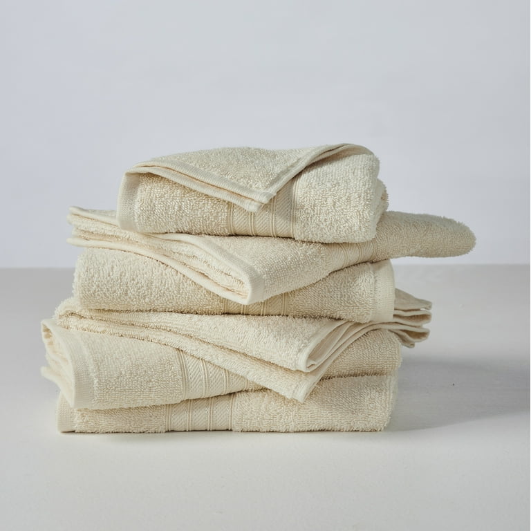 Great Bay Home Ringspun Cotton Lightweight Quick Dry 6 Pack Hand Towel Set Ivory Walmart