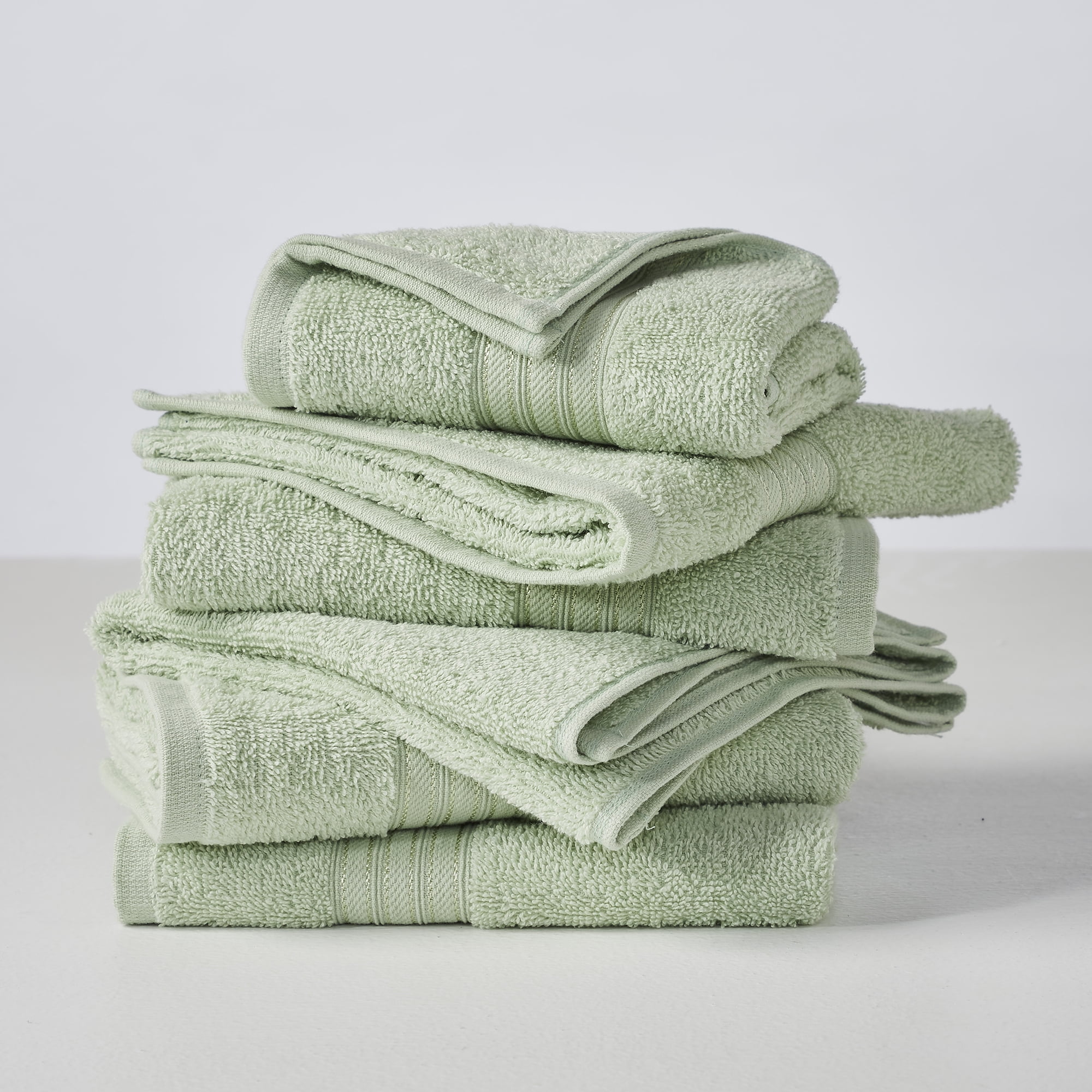 Seagreen Cotton Hand Towel Set, 6-Pack