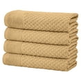 thumbnail image 1 of Great Bay Home Quick Dry Diamond Waffle 4 Piece Bath Towel Set, Sand, 1 of 7