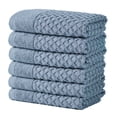thumbnail image 1 of Great Bay Home Quick Dry Diamond Waffle 6 Piece Washcloth Set, Chambray Blue, 1 of 6