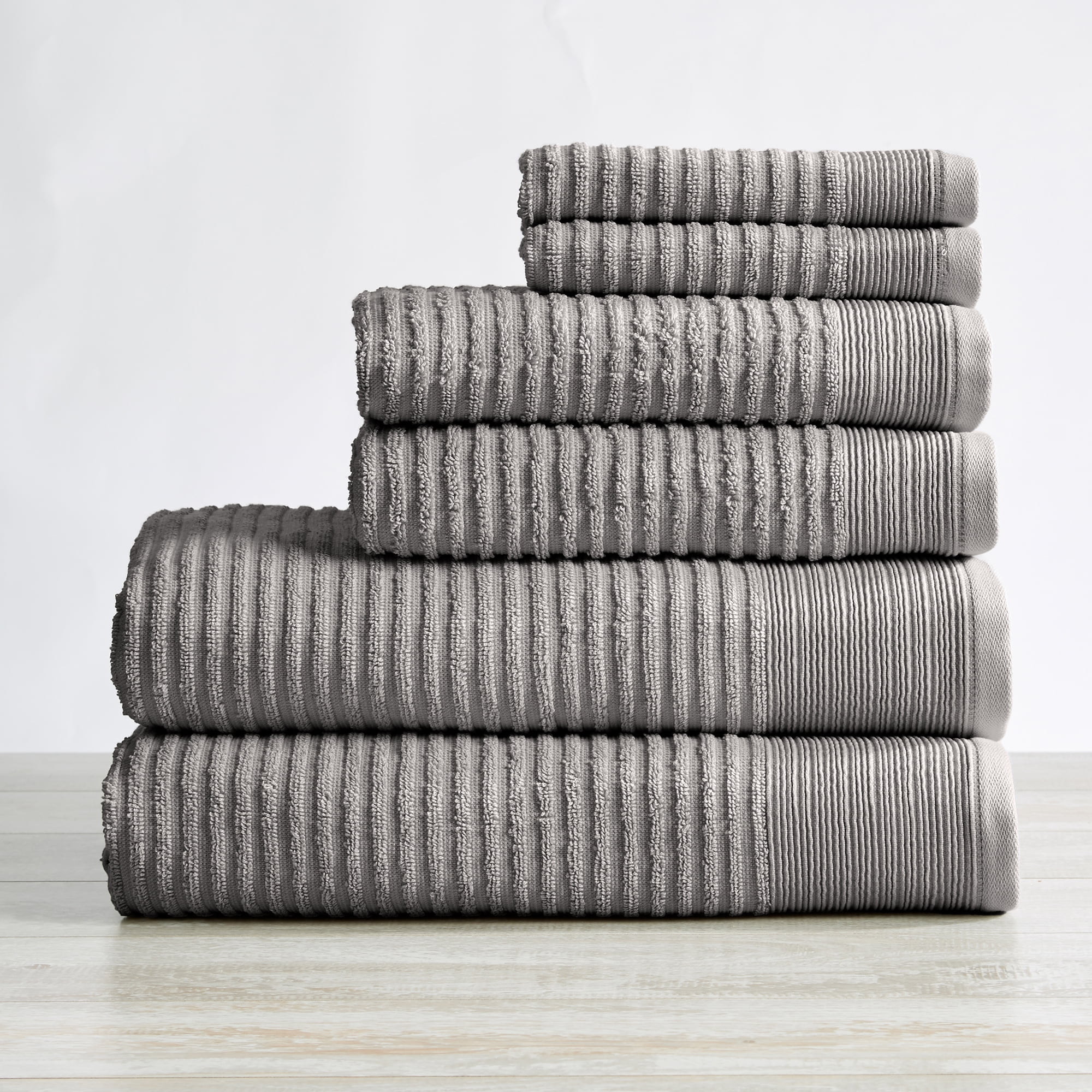 Cotton Ribbed Towel Set - Cream