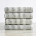 thumbnail image 1 of Great Bay Home Cotton Ribbed Texture Quick-Dry Towel Set  (Hand Towel (4-Pack), Light Grey), 1 of 6