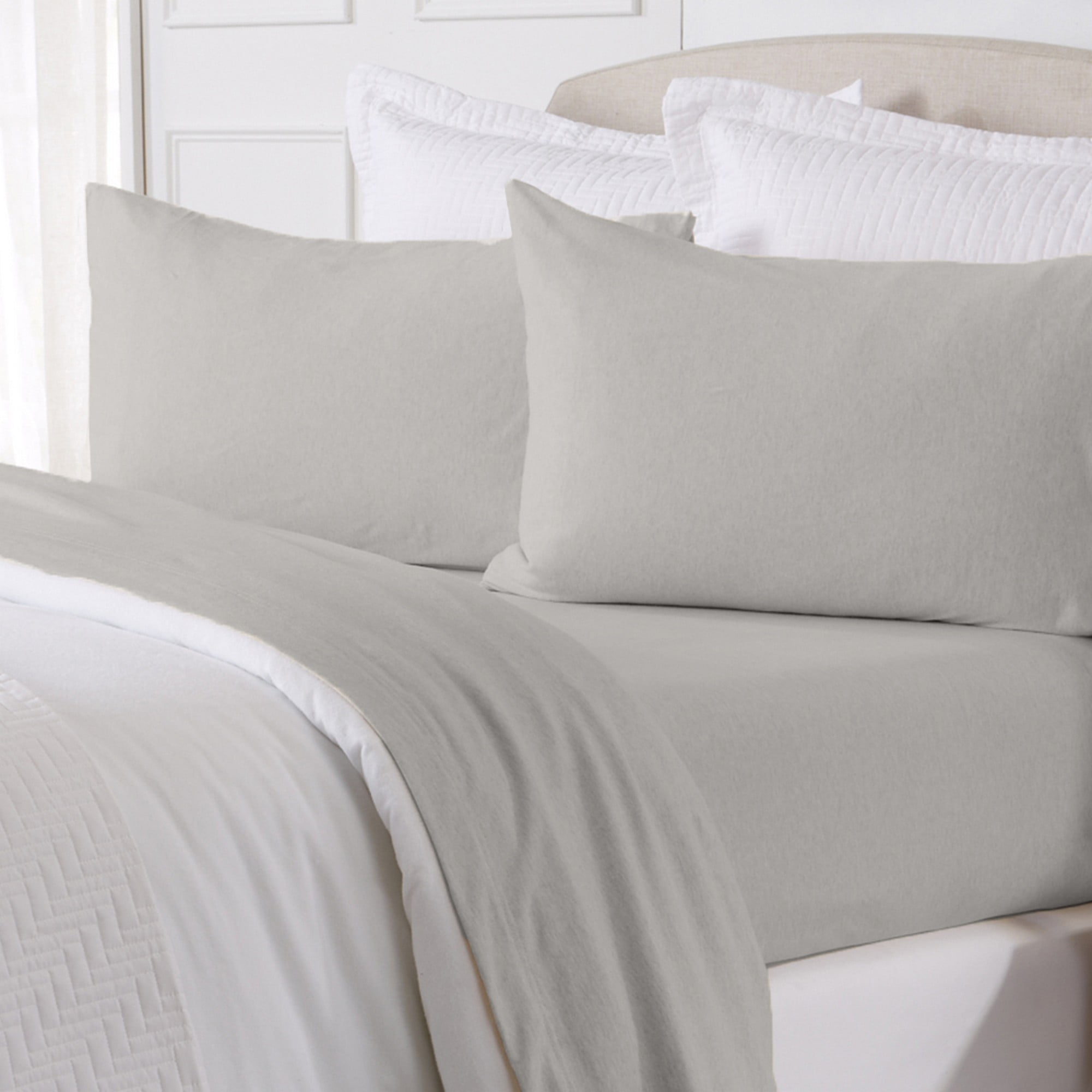 Great Bay Home Cotton TShirt Jersey Knit Flannel Sheet Set (Twin