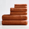 thumbnail image 1 of Great Bay Home Cotton Textured Quick-Dry Towel Set  (6 Piece Set, Terracotta), 1 of 6