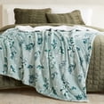 thumbnail image 1 of Great Bay Home Cozy Plush / Sherpa Reversible Throw Blanket, 50" x 60", Snowy Botanical, 1 of 6