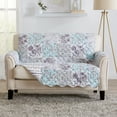 thumbnail image 1 of Great Bay Home Floral Patchwork Reversible Washable Pet Furniture Protector  (54" Love Seat, Gray / Aqua), 1 of 7