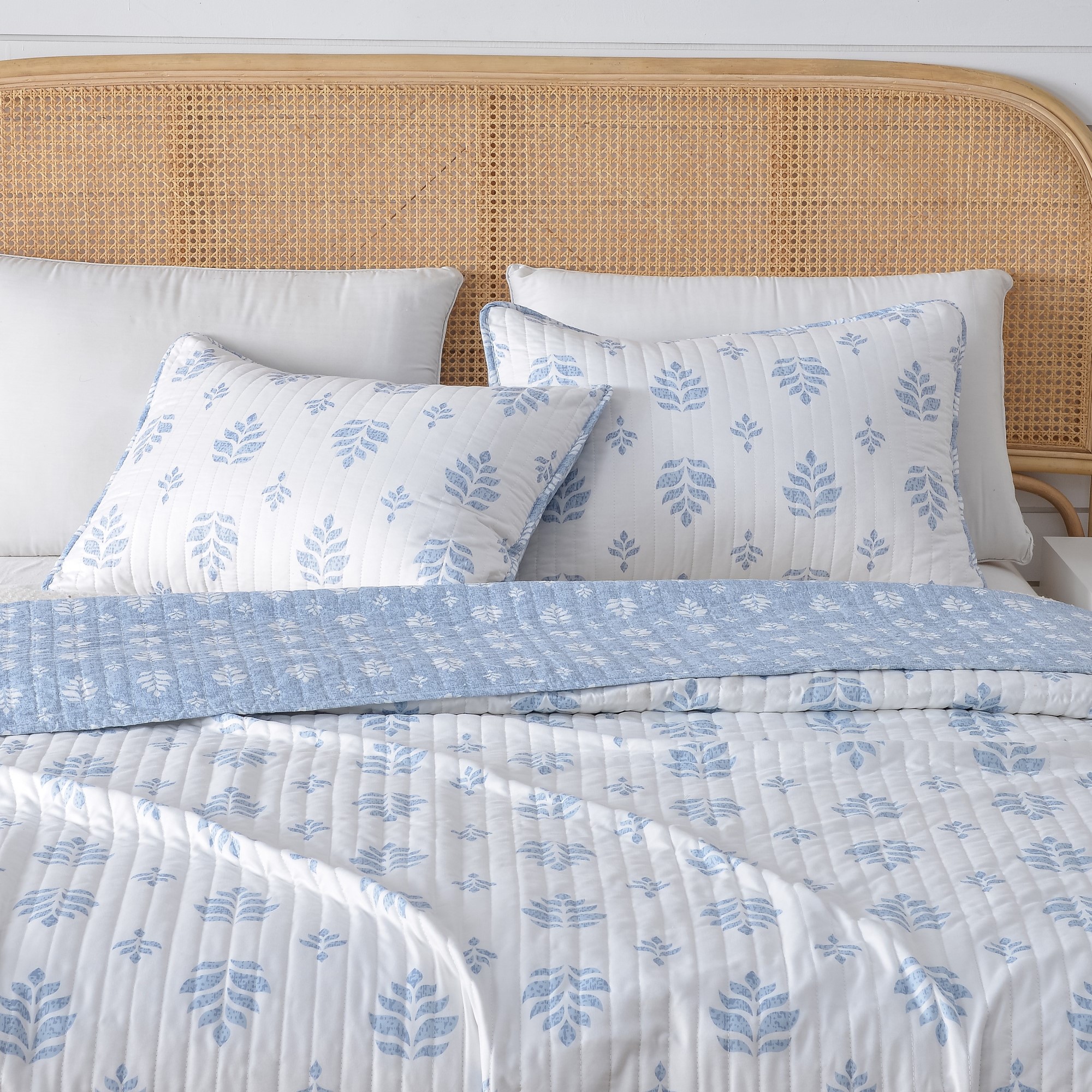 Levtex Home Tobago Stripe Blue Quilt Set Full/Queen Quilt + Two