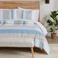 thumbnail image 1 of Great Bay Home Intricate Patchwork Design Reversible Reversible Quilt Set With Shams  (Twin, Blue / Taupe), 1 of 7