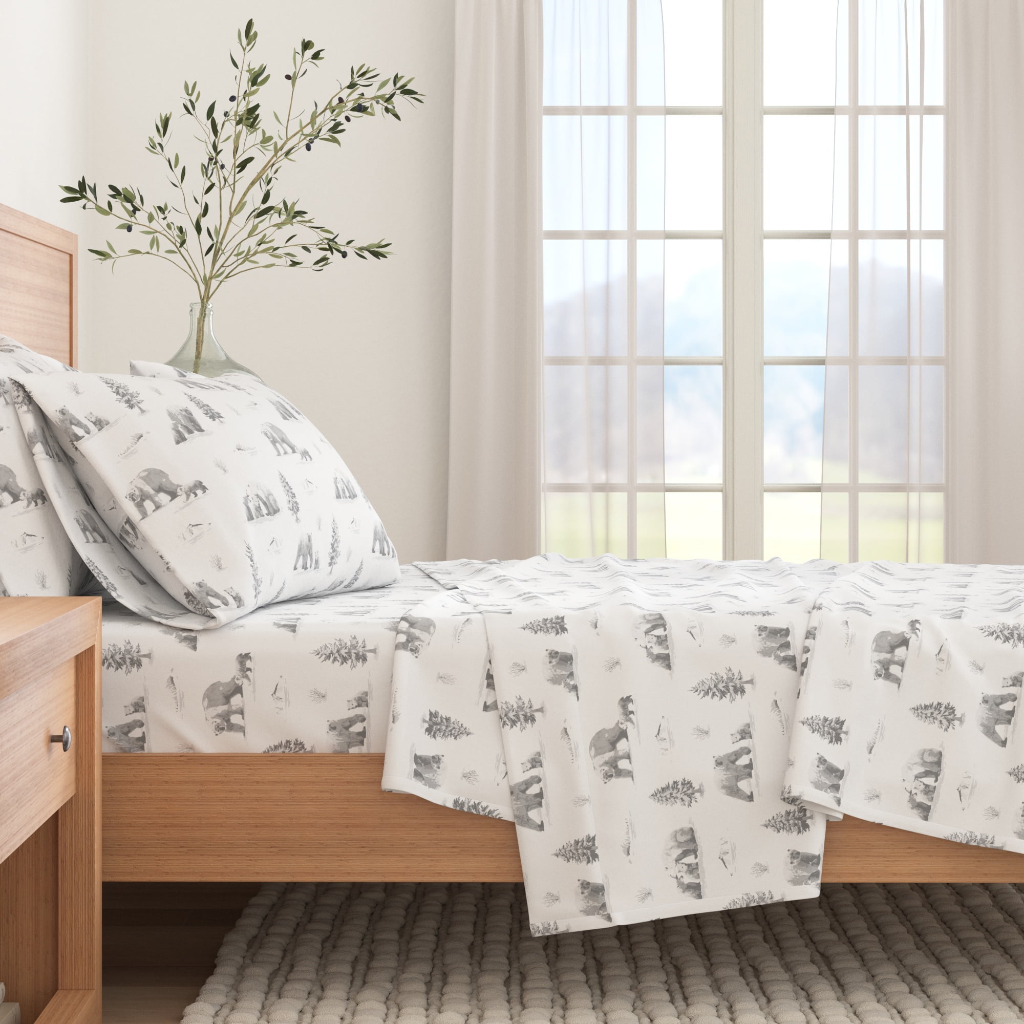 Great Bay Home Printed 100% Turkish Cotton Flannel Sheet Set Full Size Great Bay Home Printed 100% Turkish Cotton Flannel Sheet Set Full Size