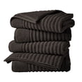 thumbnail image 1 of Great Bay Home Luxury 100% Cotton Ribbed Texture 4-Pack Bath Towel Set, Midnight Grey, 1 of 6