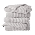 thumbnail image 1 of Great Bay Home Luxury 100% Cotton Ribbed Texture 4-Pack Bath Towel Set, Soft Grey, 1 of 6