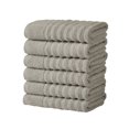 thumbnail image 1 of Great Bay Home Luxury 100% Cotton Ribbed Texture 6-Pack Hand Towel Set, Mid Grey, 1 of 6