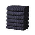 thumbnail image 1 of Great Bay Home Luxury 100% Cotton Ribbed Texture 6-Pack Hand Towel Set, Navy Blue, 1 of 6