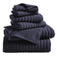 thumbnail image 1 of Great Bay Home 100% Cotton Ribbed Texture 6-Piece Towel Set, Navy Blue, 1 of 6