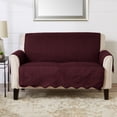thumbnail image 1 of Great Bay Home Medallion Stitched Reversible Washable Pet Furniture Protector  (Love Seat, Wine / Light Grey), 1 of 8