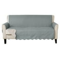 thumbnail image 1 of Great Bay Home Medallion Stitched Reversible Washable Pet Furniture Protector  (Sofa, Mirage Gray / Flax), 1 of 7
