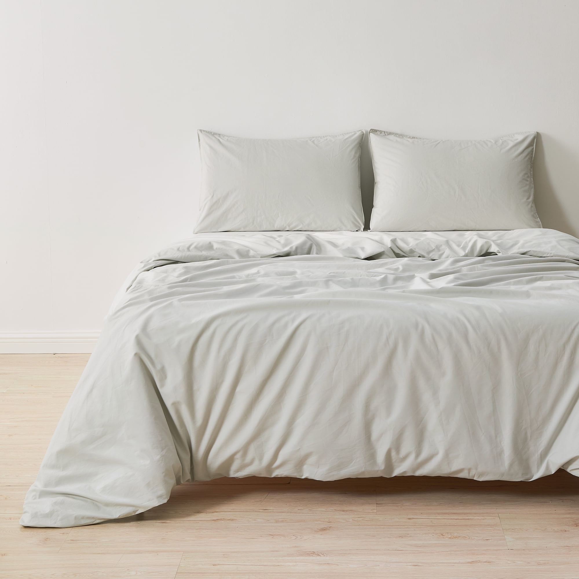Sand Organic Cotton Percale Full/Queen Duvet Set