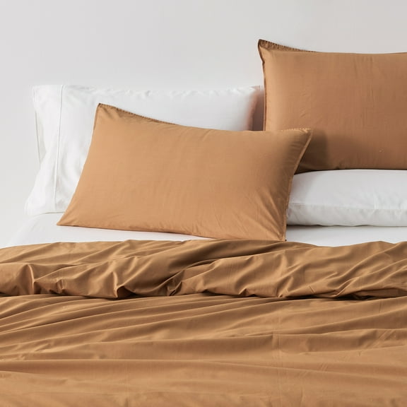 Great Bay Home Pima Cotton Percale, Pillow Sham Set, Crisp & Cool, Set of 2 (Canyon, Standard)
