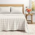 thumbnail image 1 of Great Bay Home Printed Flannel Sheet Set - 100% Turkish Cotton - Double Brushed - Twin, Windowpane - White / Grey, 1 of 6