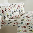 thumbnail image 1 of Great Bay Home Printed Velvet Plush Warm and Cozy Fleece Sheet Set  (California King, Penguins), 1 of 1