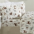 thumbnail image 1 of Great Bay Home Printed Velvet Plush Warm and Cozy Fleece Sheet Set  (King, Snowy Reindeer), 1 of 9