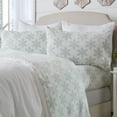 thumbnail image 1 of Great Bay Home Printed Velvet Plush Warm and Cozy Fleece Sheet Set  (Queen, Large Snowflake), 1 of 5
