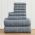 thumbnail image 1 of Great Bay Home Quick Dry Cotton Checkered Textured 8 Piece Towel Set, Blue, 1 of 7