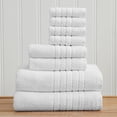 thumbnail image 1 of Great Bay Home Quick Dry Cotton Checkered Textured 8 Piece Towel Set, White, 1 of 7