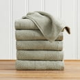 thumbnail image 1 of Great Bay Home Quick Dry Cotton Textured 6 Pack Hand Towel Set, Eucalyptus, 1 of 7