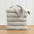 thumbnail image 1 of Great Bay Home Quick Dry Cotton Textured 6 Pack Hand Towel Set, Light Grey, 1 of 7