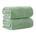 thumbnail image 1 of Great Bay Home Quick Dry Loop Textured 2-Pack Extra Large Bath Sheet Set, 35” x 68”, Mineral Blue, 1 of 6