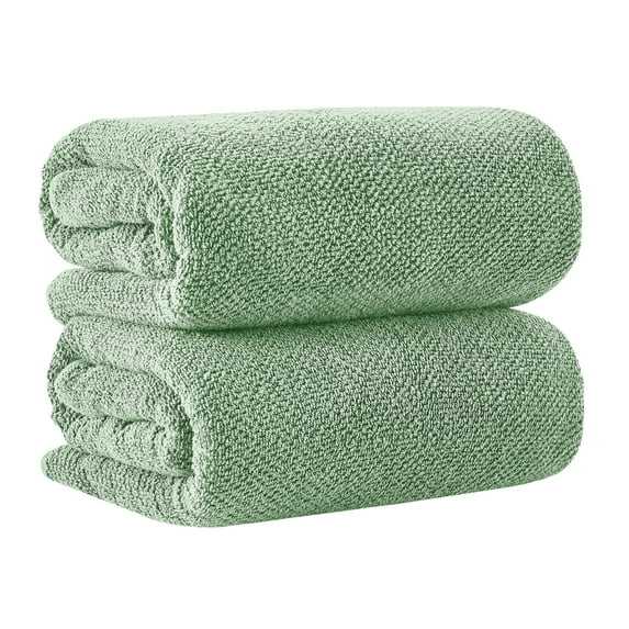 Great Bay Home Quick Dry Loop Textured 2-Pack Extra Large Bath Sheet Set, 35” x 68”, Mineral Blue