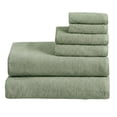 thumbnail image 1 of Great Bay Home Quick Dry Loop Textured 6-Piece Bath Sheet Set, Eucalyptus, 1 of 6