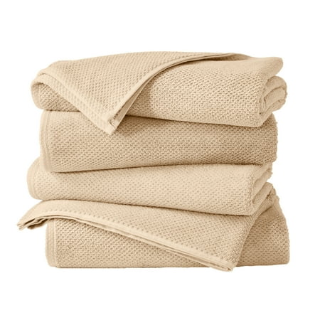Great Bay Home Quick Dry Loop Textured 4-Pack Bath Towel Set, 54" x 27", Taupe