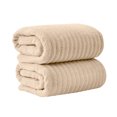 thumbnail image 1 of Great Bay Home Quick Dry Ribbed 2-Pack Extra Large Bath Sheet Set, 35” x 68”, Dune, 1 of 6