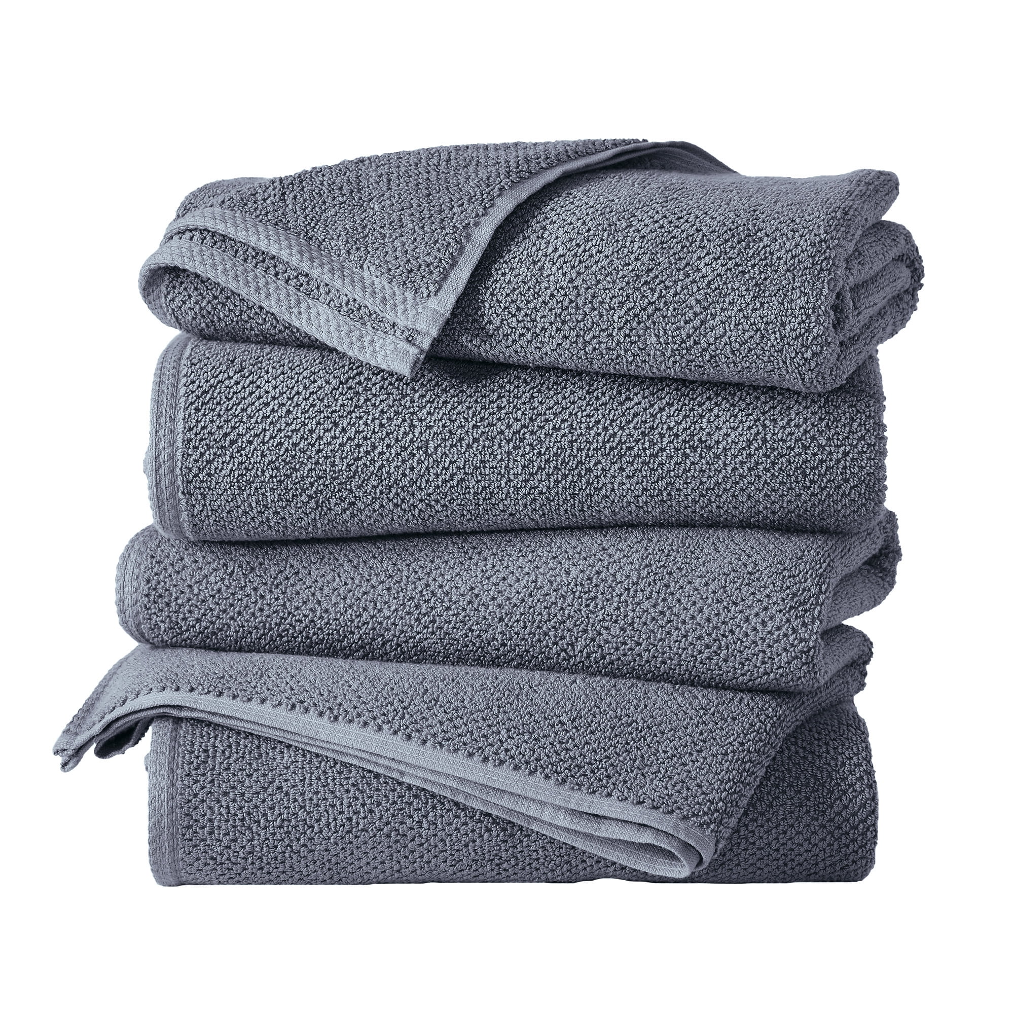 Great Bay Home Quick Dry Loop Textured 4-Pack Bath Towel Set, 54" x 27", Chambray Blue - Walmart.com