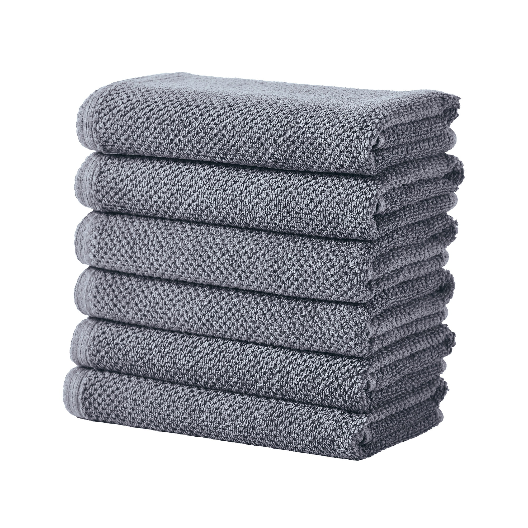 Great Bay Home Quick Dry Loop Textured 6-Pack Hand Towel Set, 26" x 16", Chambray Blue - Walmart.com