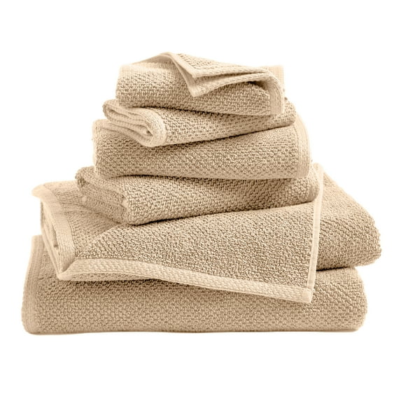 Great Bay Home Quick Dry Loop Textured 6-Piece Towel Set, Taupe