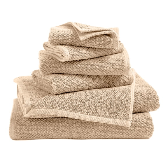 Great Bay Home Quick Dry Loop Textured 6-Piece Towel Set, Taupe