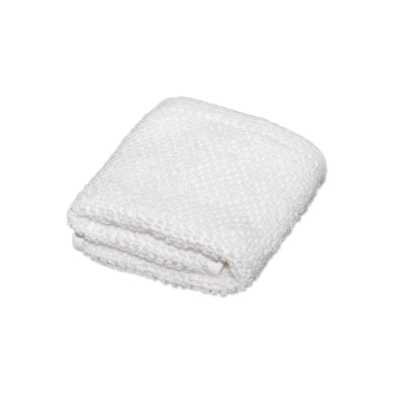 Great Bay Home Quick Dry Loop Textured Washcloth, 13" x 13", Optic White