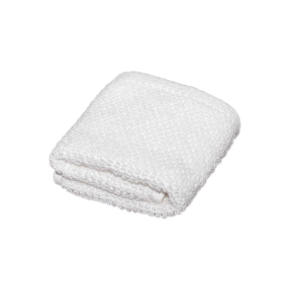 Great Bay Home Quick Dry Loop Textured Washcloth, 13" x 13", Optic White