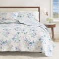 thumbnail image 1 of Floral Quilt Set - Lightweight, Soft, All-Season - 3-Piece Reversible Spring Bedding Set (King / California King, Bouquet), 1 of 6