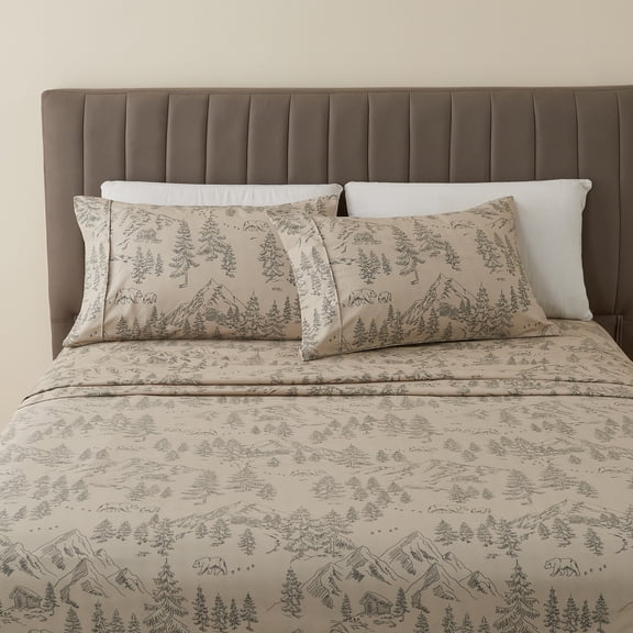 Great Bay Home Rustic Inspired Microfiber Sheet Set (Queen, Bear Mountain)