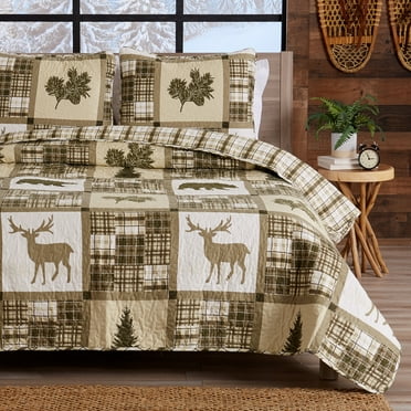 Great Bay Home Rustic Lodge All-Season Quilt Set With Shams (Twin, Stonehurst)